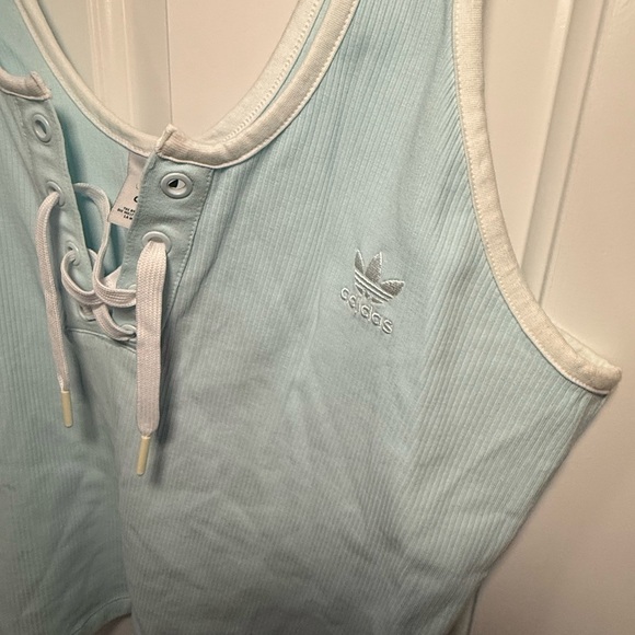 2/$15 NWT Baby blue Adidas Lace-Up Tank Top-XL - Picture 3 of 8